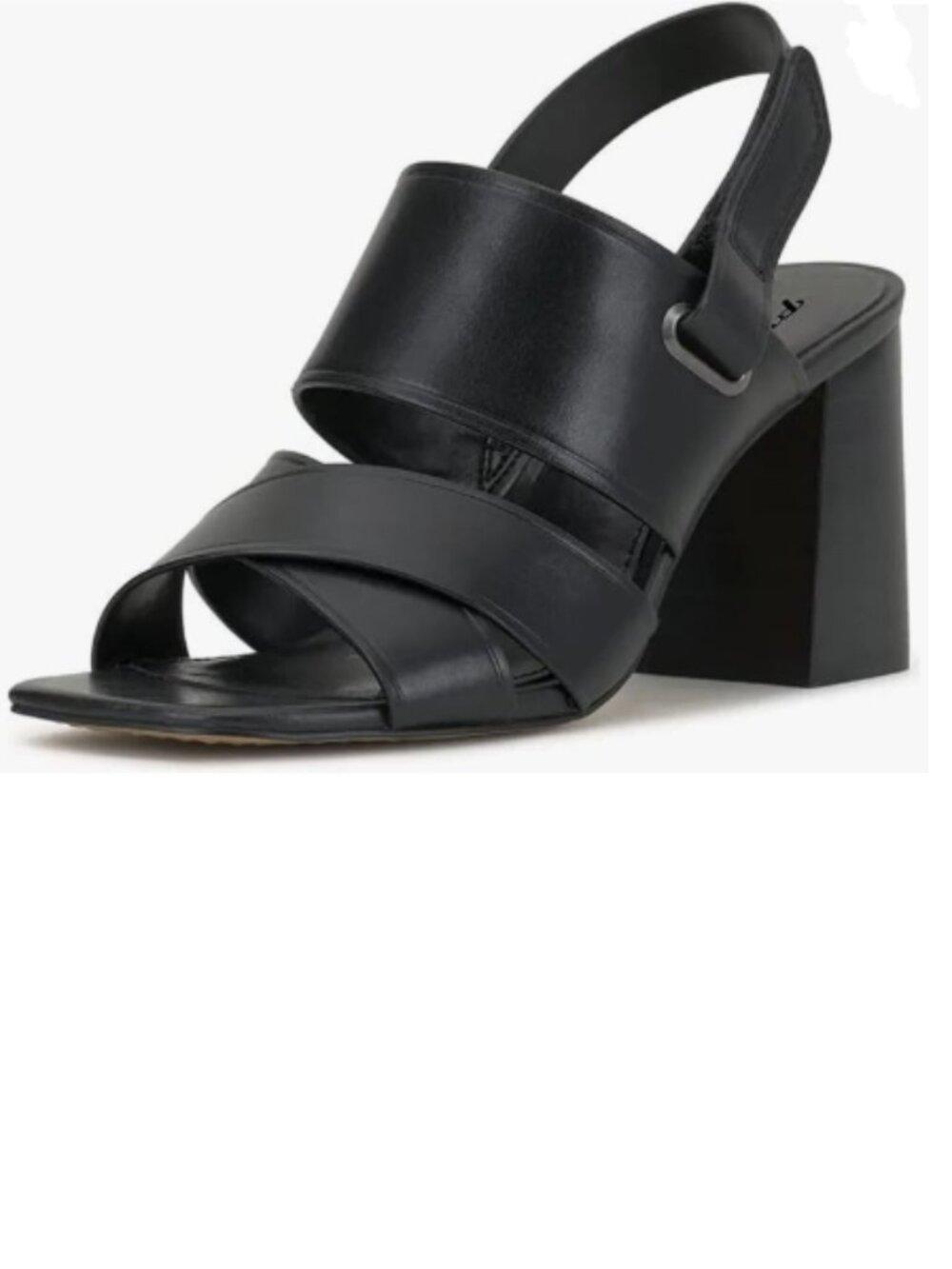 FYS Black Square Toe Chunky Heels Sandals Party Prom Slingback Shoes